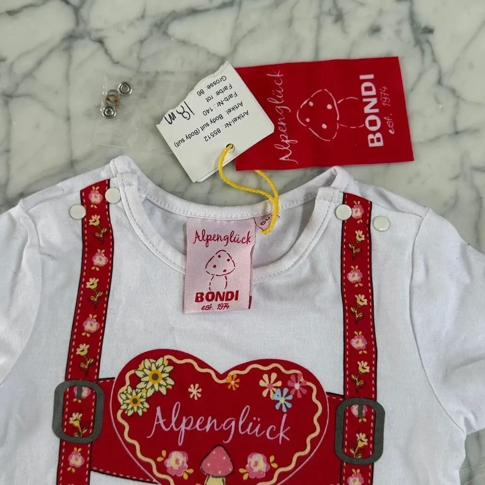 NWT Bavarian Dirndl Print Novelty Onesie Oktoberfest Size 18M Alpengluck